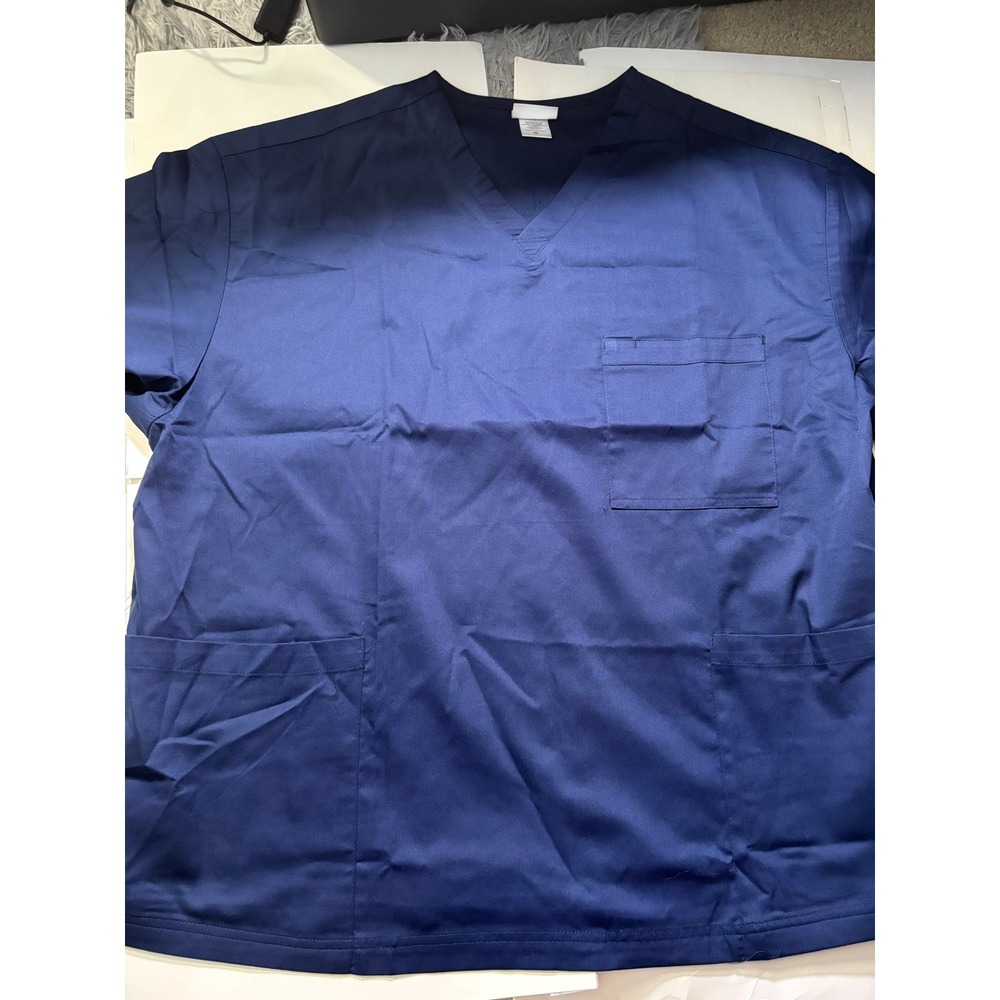 Barco Essentials‎ Scrub Top 3XL Navy V-Neck Medical Uniform NWT